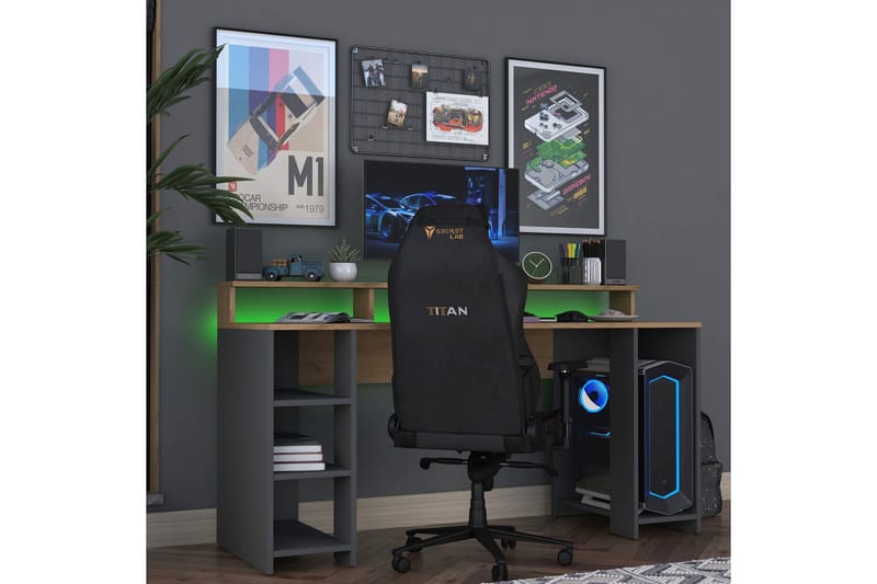 Nanak Skrivbord 160 cm - Valnöt/Antracit - Möbler - Hemmakontor - Skrivbord