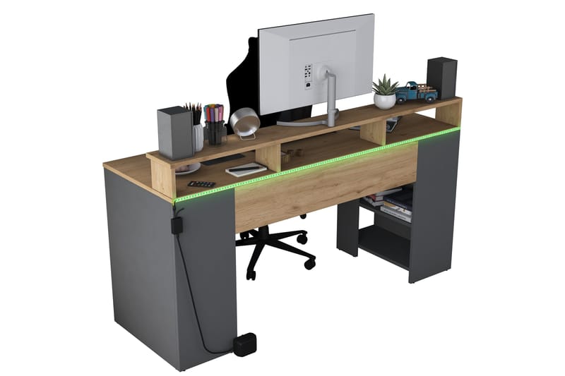 Nanak Skrivbord 160 cm - Valnöt/Antracit - Möbler - Hemmakontor - Skrivbord