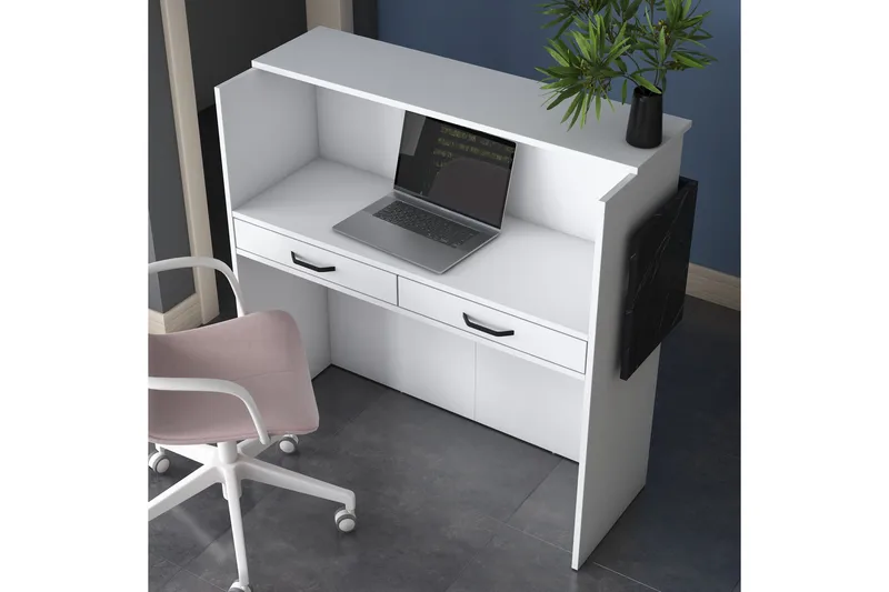 Naruto Skrivbord 110 cm - Marmor/Vit - Möbler - Hemmakontor - Skrivbord