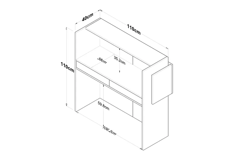 Naruto Skrivbord 110 cm - Marmor/Vit - Möbler - Hemmakontor - Skrivbord