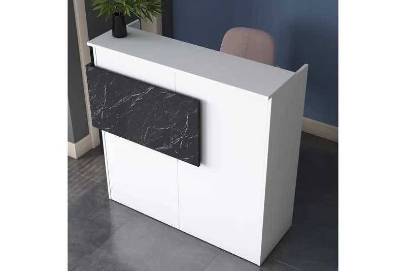 Naruto Skrivbord 110 cm - Marmor/Vit - Möbler - Hemmakontor - Skrivbord