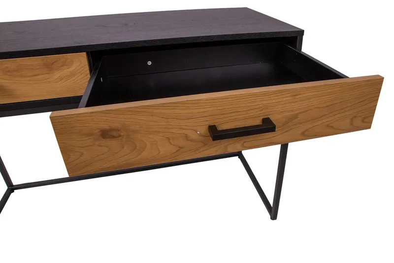 Nauerna Skrivbord 120 cm med Förvaring 2 Lådor - Ekfärg/Svart - Möbler - Hemmakontor - Skrivbord