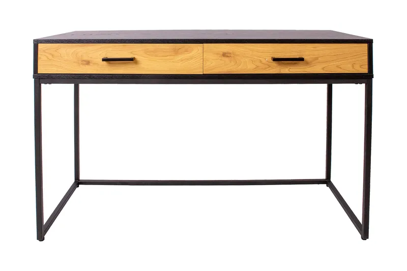 Nauerna Skrivbord 120 cm med Förvaring 2 Lådor, Ekfärg/Svart