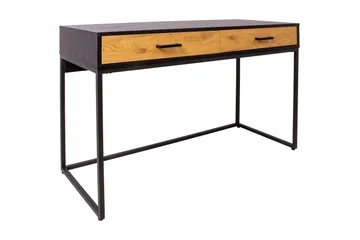 Nauerna Skrivbord 120 cm med Förvaring 2 Lådor - Ekfärg/Svart - Möbler - Hemmakontor - Skrivbord