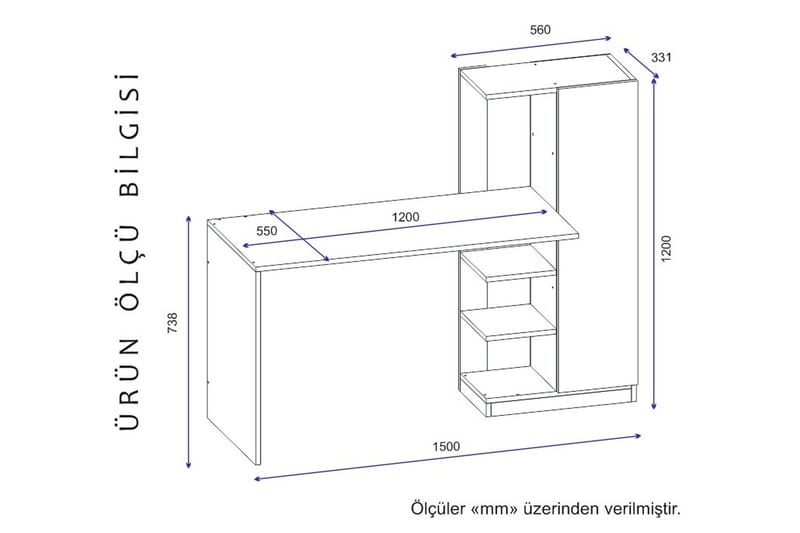 NOSA Skrivbord 120 cm Vit - Möbler - Hemmakontor - Skrivbord
