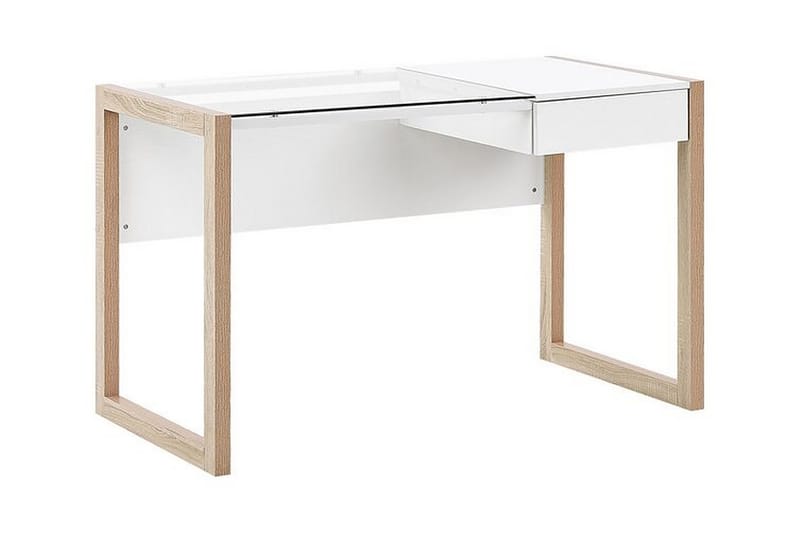 OWASSO Skrivbord 120 cm med Förvaring Låda Vit/Ljust Trä - Möbler - Hemmakontor - Skrivbord