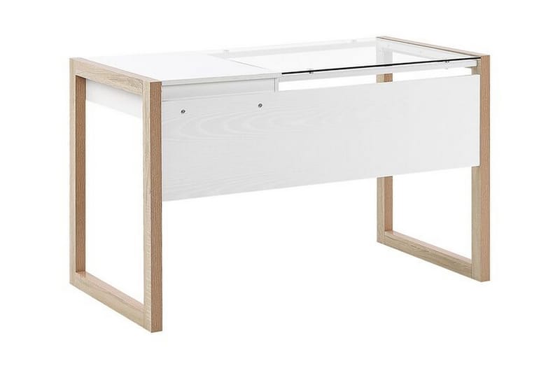 OWASSO Skrivbord 120 cm med F�örvaring Låda Vit/Ljust Trä - Skrivbord - Bord