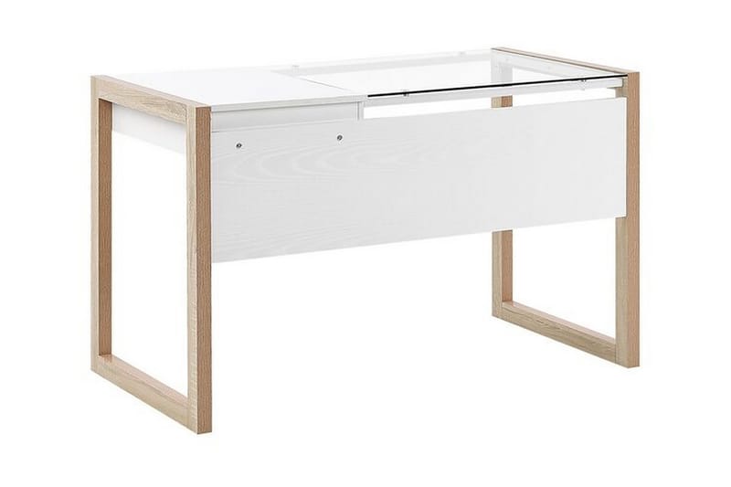 OWASSO Skrivbord 120 cm med Förvaring Låda Vit/Ljust Trä - Möbler - Hemmakontor - Skrivbord