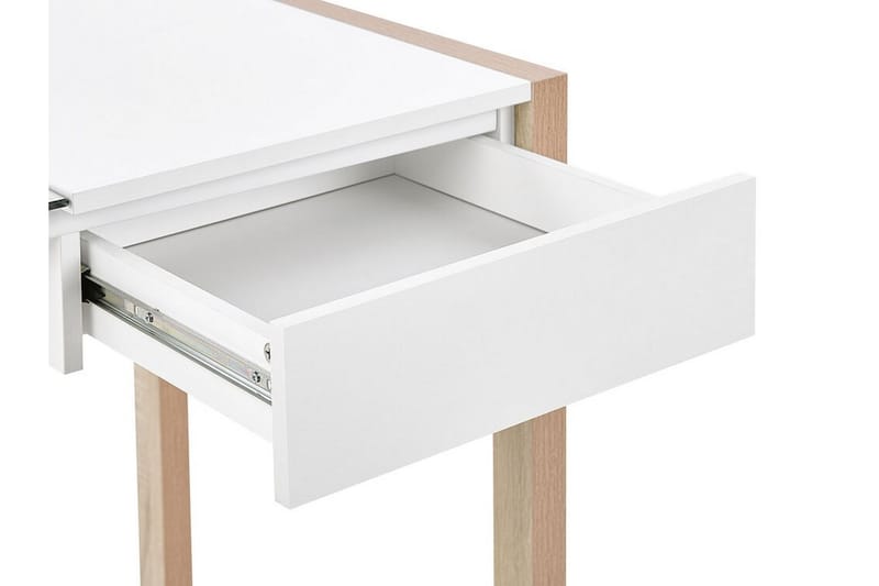 OWASSO Skrivbord 120 cm med Förvaring Låda Vit/Ljust Trä - Skrivbord - Bord