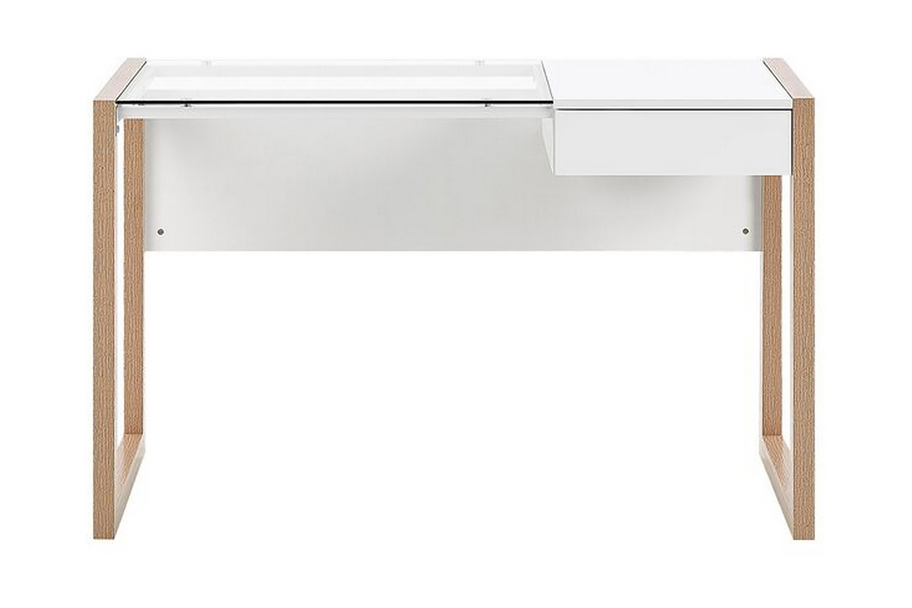 OWASSO Skrivbord 120 cm med Förvaring Låda Vit/Ljust Trä –