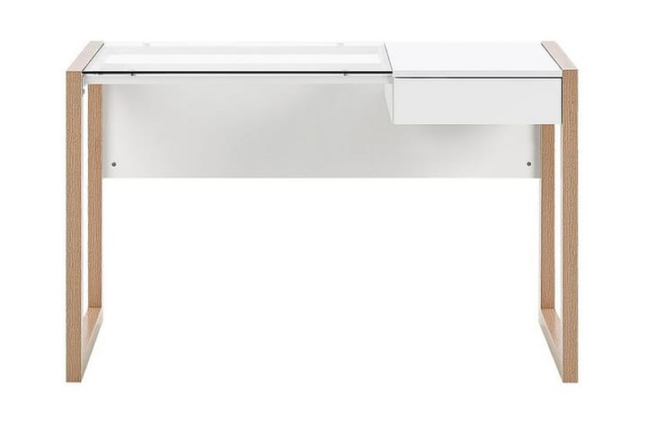 OWASSO Skrivbord 120 cm med Förvaring Låda Vit/Ljust Trä - Bord - Skrivbord