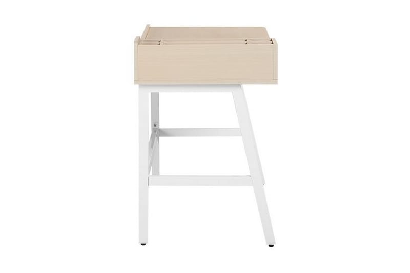 PARAMARIBO Skrivbord 100 cm med Förvaring Vit/Ljusbrun - Bord - Skrivbord