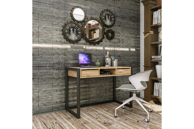 PARAVANO Skrivbord 115 cm m Förvaring Lådor+Hylla Trä/Natur/ - Möbler - Hemmakontor - Skrivbord