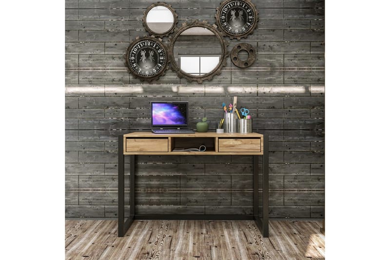 PARAVANO Skrivbord 115 cm m Förvaring Lådor+Hylla Trä/Natur/ - Möbler - Hemmakontor - Skrivbord