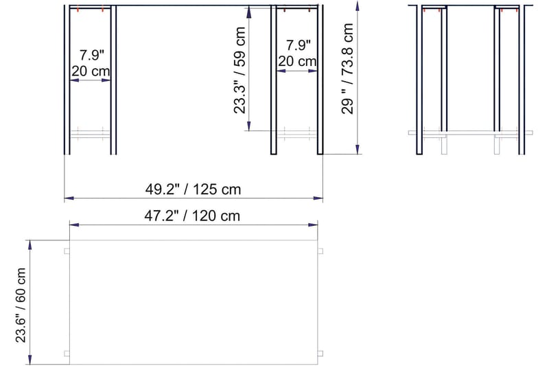Pinnarp Skrivbord 125 cm med Förvaring 2 Hyllor - Natur/Svart - Möbler - Hemmakontor - Skrivbord