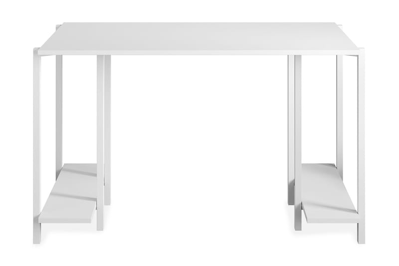Pinnarp Skrivbord 125 cm med Förvaring 2 Hyllor - Vit - Möbler - Hemmakontor - Skrivbord