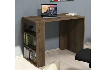 Puqa Design Skrivbord 90 cm med Förvaring Hyllor - Valnötsbrun - Möbler - Hemmakontor - Skrivbord