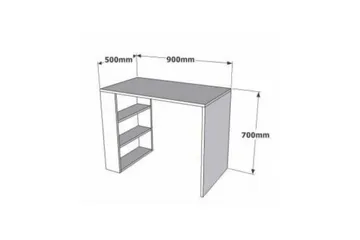 Puqa Design Skrivbord 90 cm med Förvaring Hyllor - Valnötsbrun - Möbler - Hemmakontor - Skrivbord