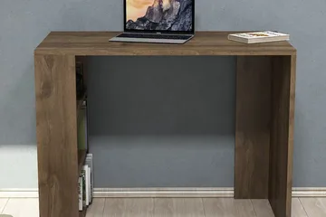 Puqa Design Skrivbord 90 cm med Förvaring Hyllor - Valnötsbrun - Möbler - Hemmakontor - Skrivbord