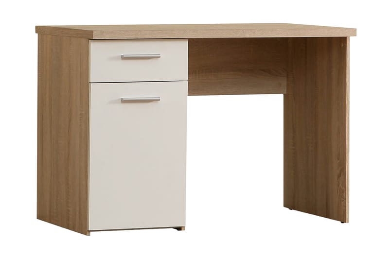 PURLPIT Skrivbord 110 cm med Förvaring Låda + Skåp Brun/Vit - Brun/Vit - Bord - Skrivbord