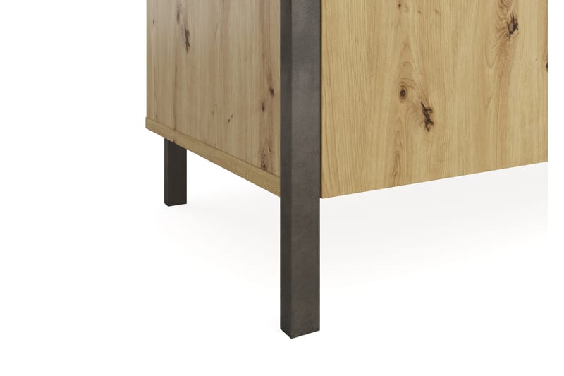 RABBAT Skrivbord 135 cm med Förvaring Låda + Skåp Brun/Svart - Skrivbord - Bord