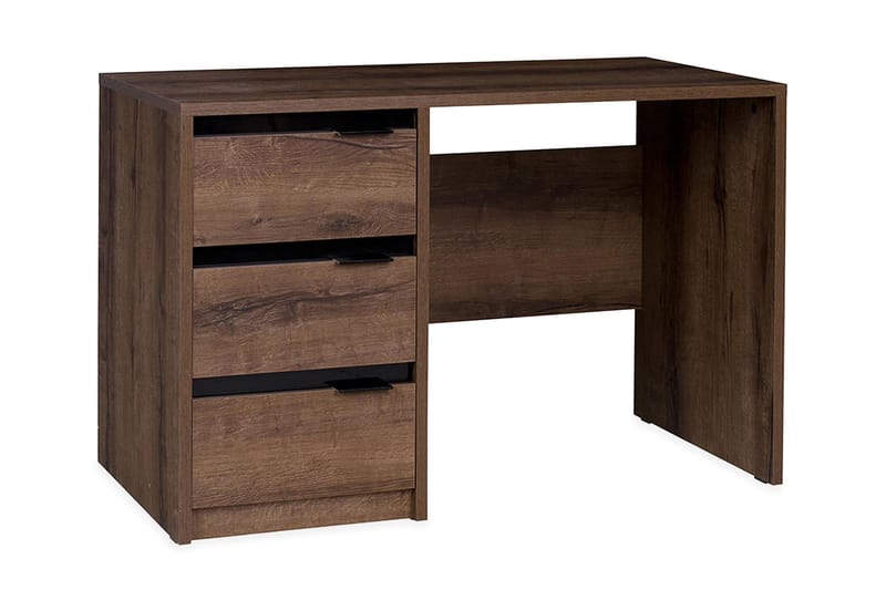 RARICK Skrivbord 120 cm med Förvaring 3 Lådor Brun/Svart - Brun/Svart - Möbler - Hemmakontor - Skrivbord
