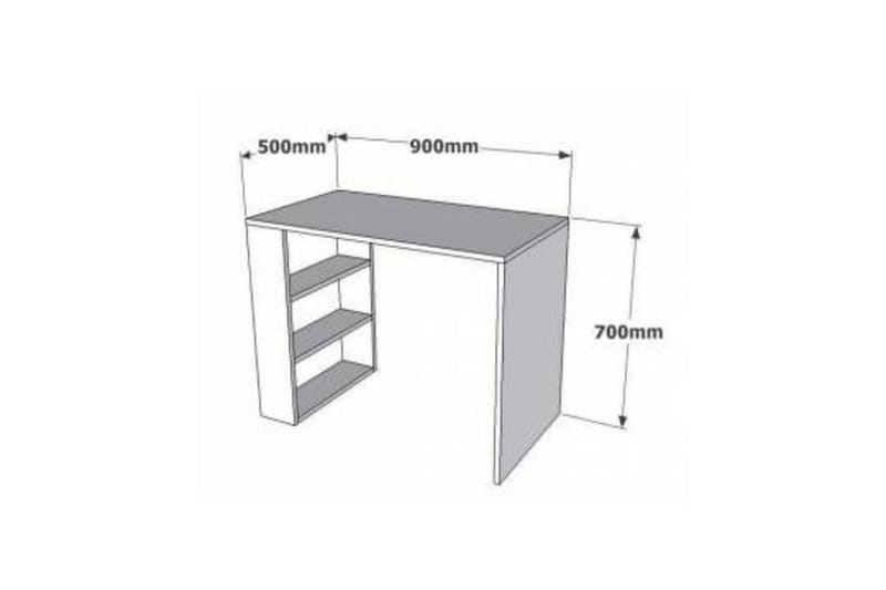 REFUGIA Skrivbord 90 cm med Förvaring Hyllor Valnötsbrun - Valnöt - Möbler - Hemmakontor - Skrivbord