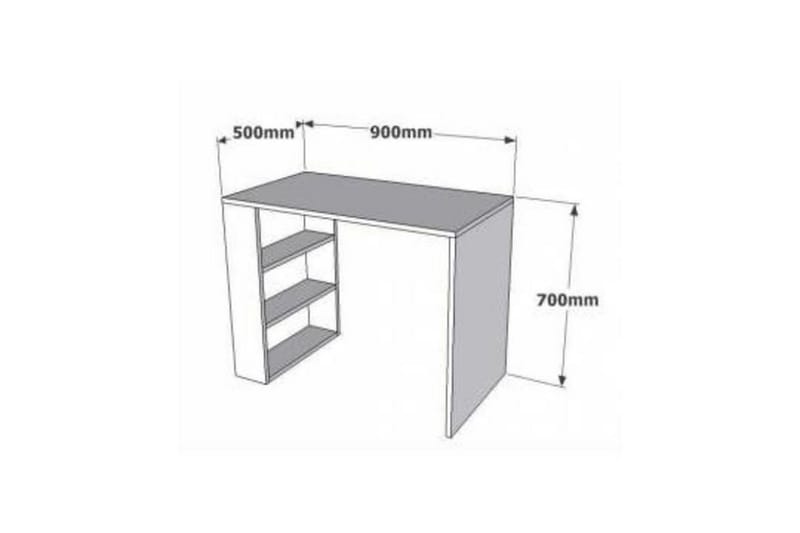 REFUGIA Skrivbord 90 cm med Förvaring Hyllor Valnötsbrun - Valnöt - Skrivbord - Bord