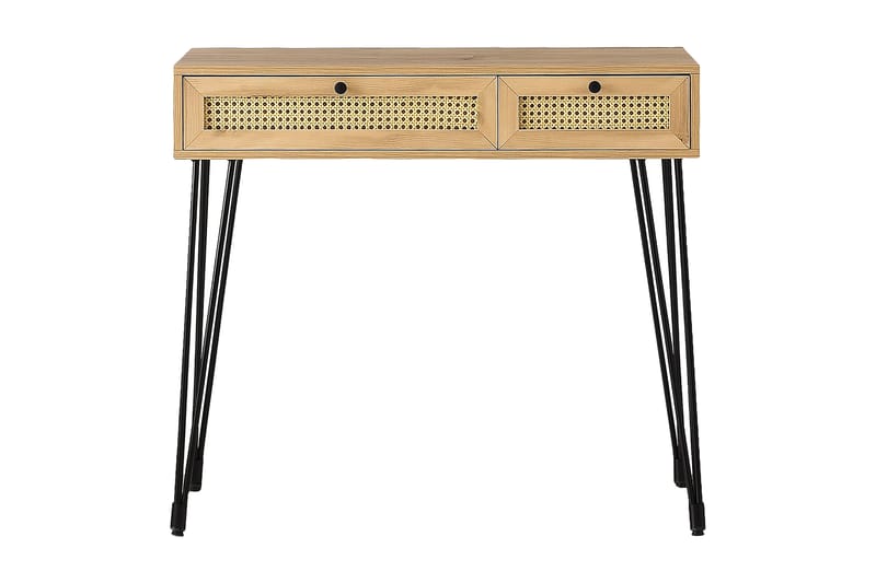 ROLAVA Skrivbord 105 cm med Förvaring 2 Lådor Natur/Svart - Möbler - Hemmakontor - Skrivbord