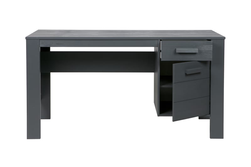 RUFF Datorbord 141 cm med Förvaring Låda + Skåp Stålgrå - Skrivbord - Bord