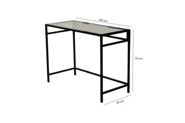 Sabani Skrivbord 100 cm - Glas/Rökfärgad/Svart - Möbler - Hemmakontor - Skrivbord