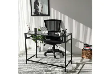 Sabani Skrivbord 100 cm - Glas/Rökfärgad/Svart - Möbler - Hemmakontor - Skrivbord