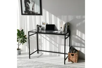 Sabani Skrivbord 100 cm - Glas/Rökfärgad/Svart - Möbler - Hemmakontor - Skrivbord