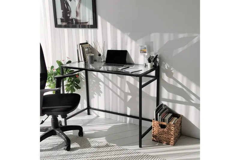 Sabani Skrivbord 100 cm - Glas/Svart - Möbler - Hemmakontor - Skrivbord