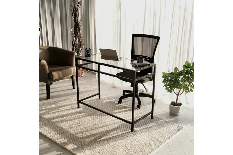 Sabani Skrivbord 100 cm - Glas/Svart - Möbler - Hemmakontor - Skrivbord