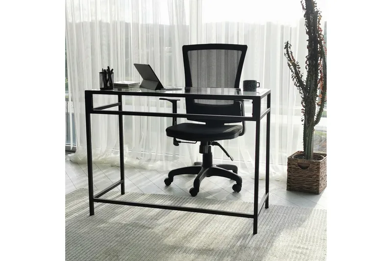 Sabani Skrivbord 100 cm - Glas/Svart - Möbler - Hemmakontor - Skrivbord