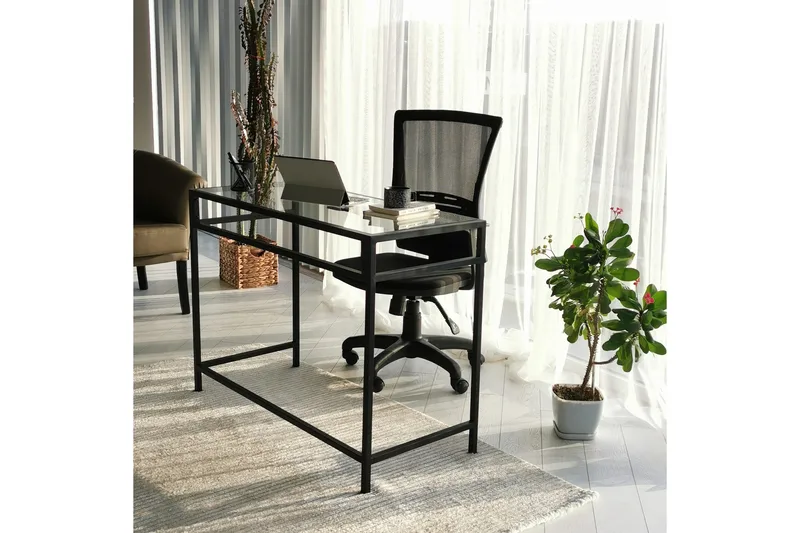 Sabani Skrivbord 100 cm - Glas/Svart - Möbler - Hemmakontor - Skrivbord