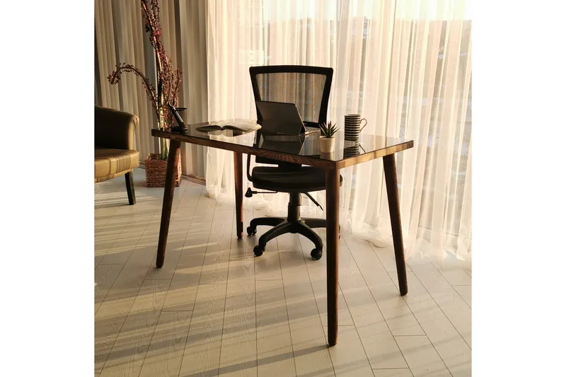 Sabani Skrivbord 110 cm - Glas/Valnötsbrun - Möbler - Hemmakontor - Skrivbord