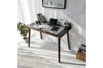 Sabani Skrivbord 110 cm - Glas/Valnötsbrun - Möbler - Hemmakontor - Skrivbord