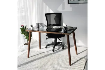Sabani Skrivbord 110 cm - Glas/Valnötsbrun - Möbler - Hemmakontor - Skrivbord