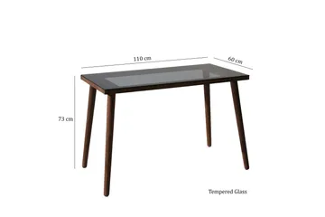 Sabani Skrivbord 110 cm - Glas/Valnötsbrun - Möbler - Hemmakontor - Skrivbord