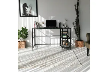 Sabani Skrivbord 130 cm med Förvaring 2 Hyllor - Glas/Svart - Möbler - Hemmakontor - Skrivbord