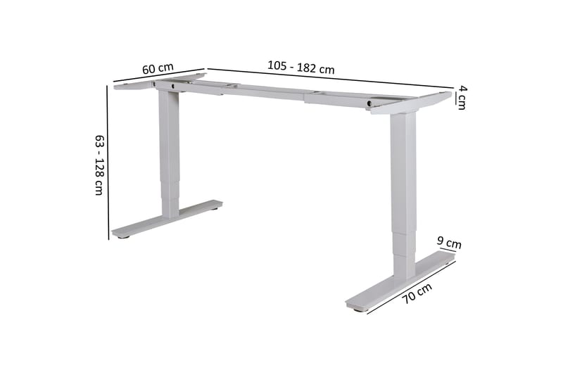 SAMM Höj- och Sänkbart Skrivbord 182 cm Silver - Möbler - Hemmakontor - Skrivbord