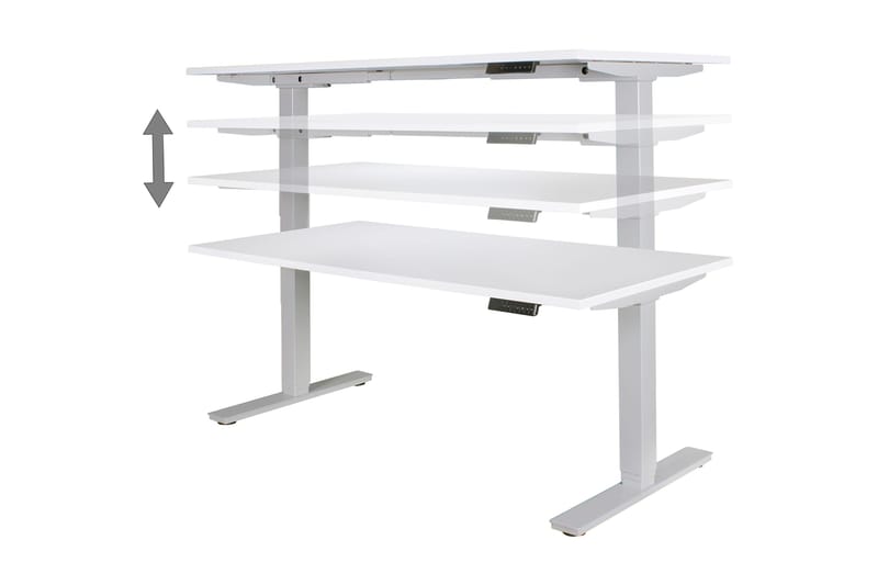 SAMM Höj- och Sänkbart Skrivbord 182 cm Silver - Möbler - Hemmakontor - Skrivbord