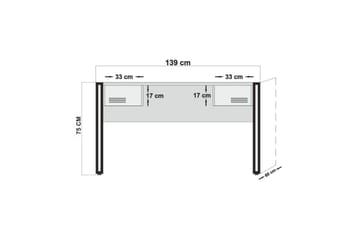 Sapphira Skrivbord 139 cm med Förvaring 2 Lådor - Trä/Svart - Möbler - Hemmakontor - Skrivbord