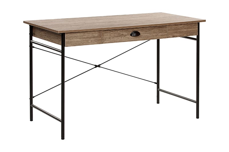 SARVIN Skrivbord 120 cm med Förvaring Låda Ljust Trä - Möbler - Hemmakontor - Skrivbord