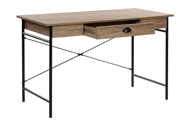 SARVIN Skrivbord 120 cm med Förvaring Låda Ljust Trä - Skrivbord - Bord