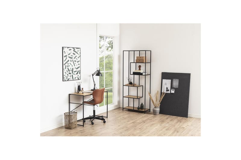 Seaford Skrivbord 100x45x75 cm Ek/Svart