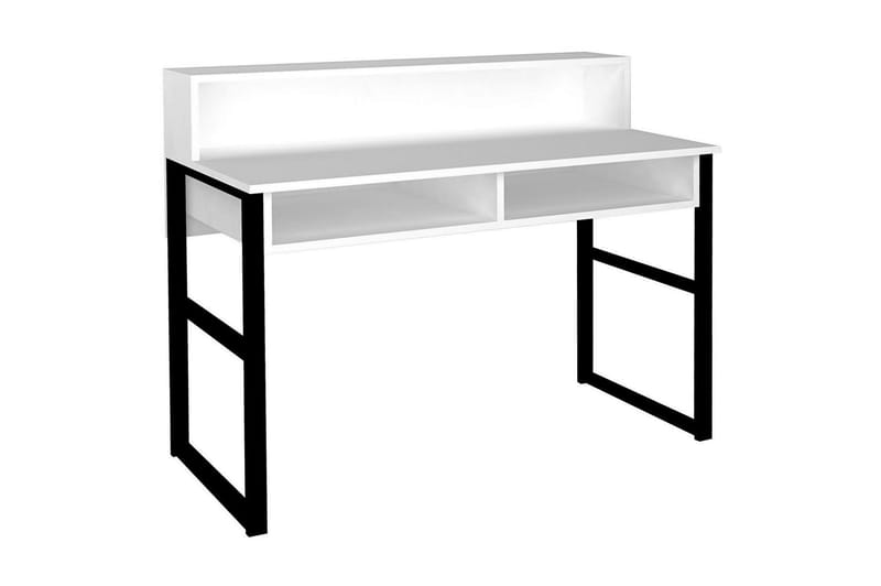 SHESHO Skrivbord 120 cm med Förvaring Hyllor Vit/Svart - Möbler - Hemmakontor - Skrivbord