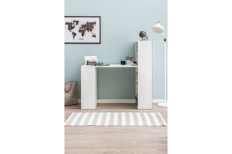 Shuping Skrivbord 120 cm med Förvaring Hyllor - Vit - Möbler - Hemmakontor - Skrivbord